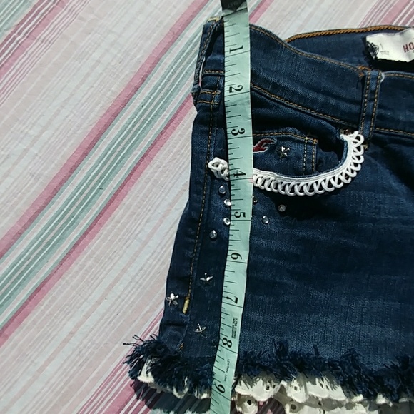 Cute & Sexy, Lacy, Studded Jean Shorty Shorts - Picture 7 of 8